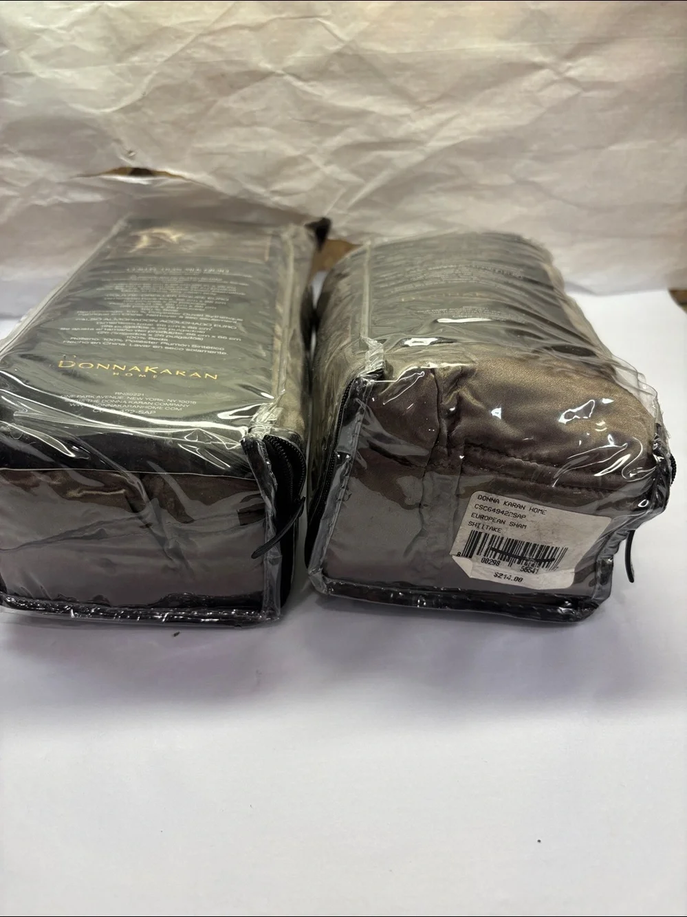 Donna Karan Silk Quilted European Shams in Shiitake Set of 2
